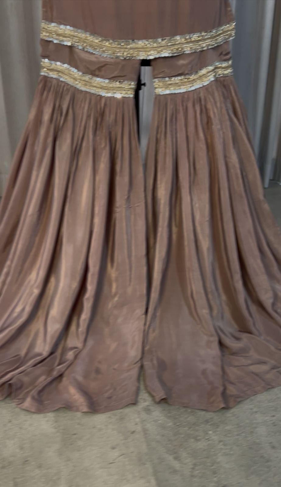 Brown Georgette Sharara Suit - Indian Pakistani Wedding Outfit