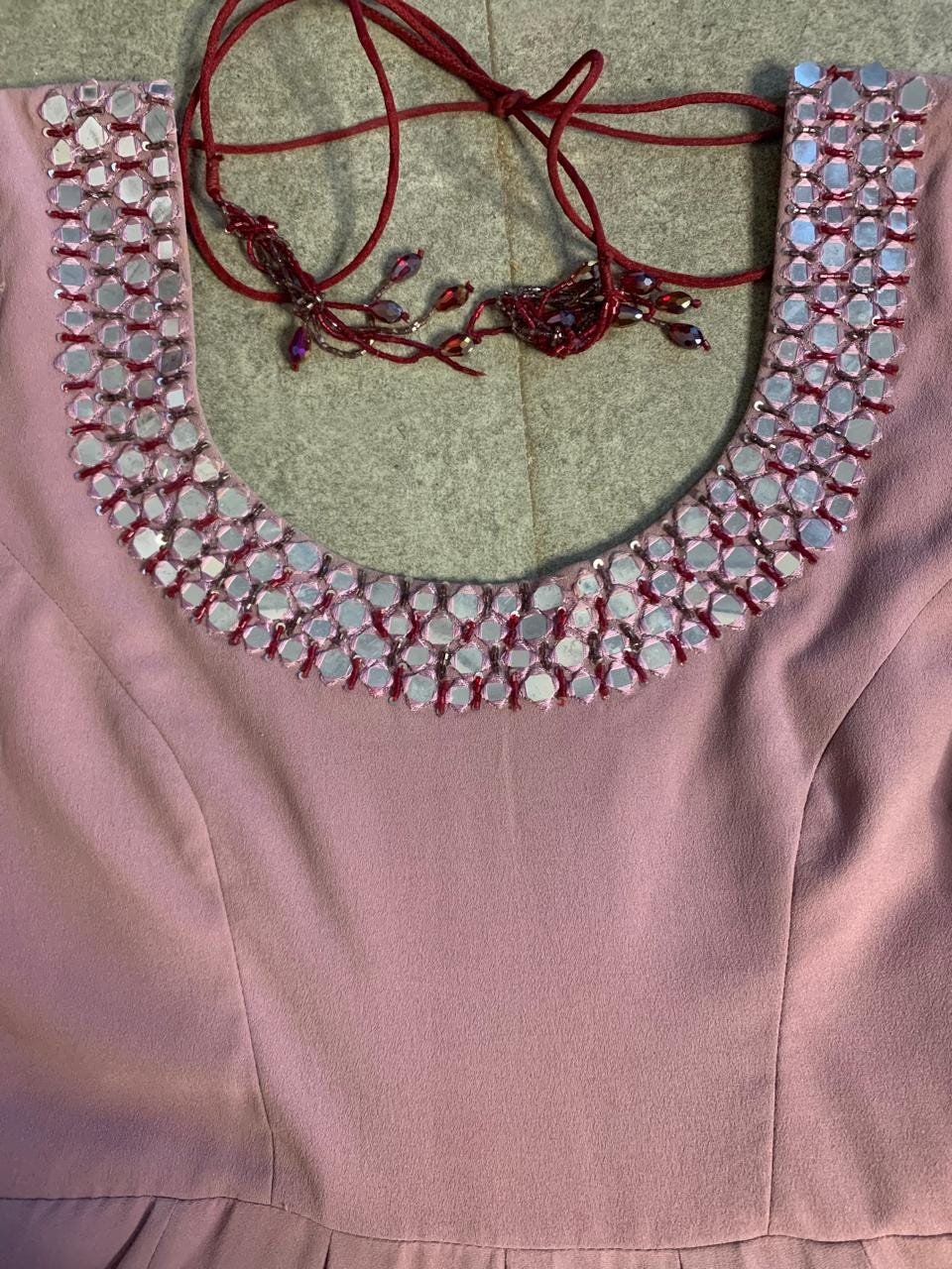 Anarkali Gown with Dupatta, Mirror Work Indian Dress, Women's Salwar Kameez