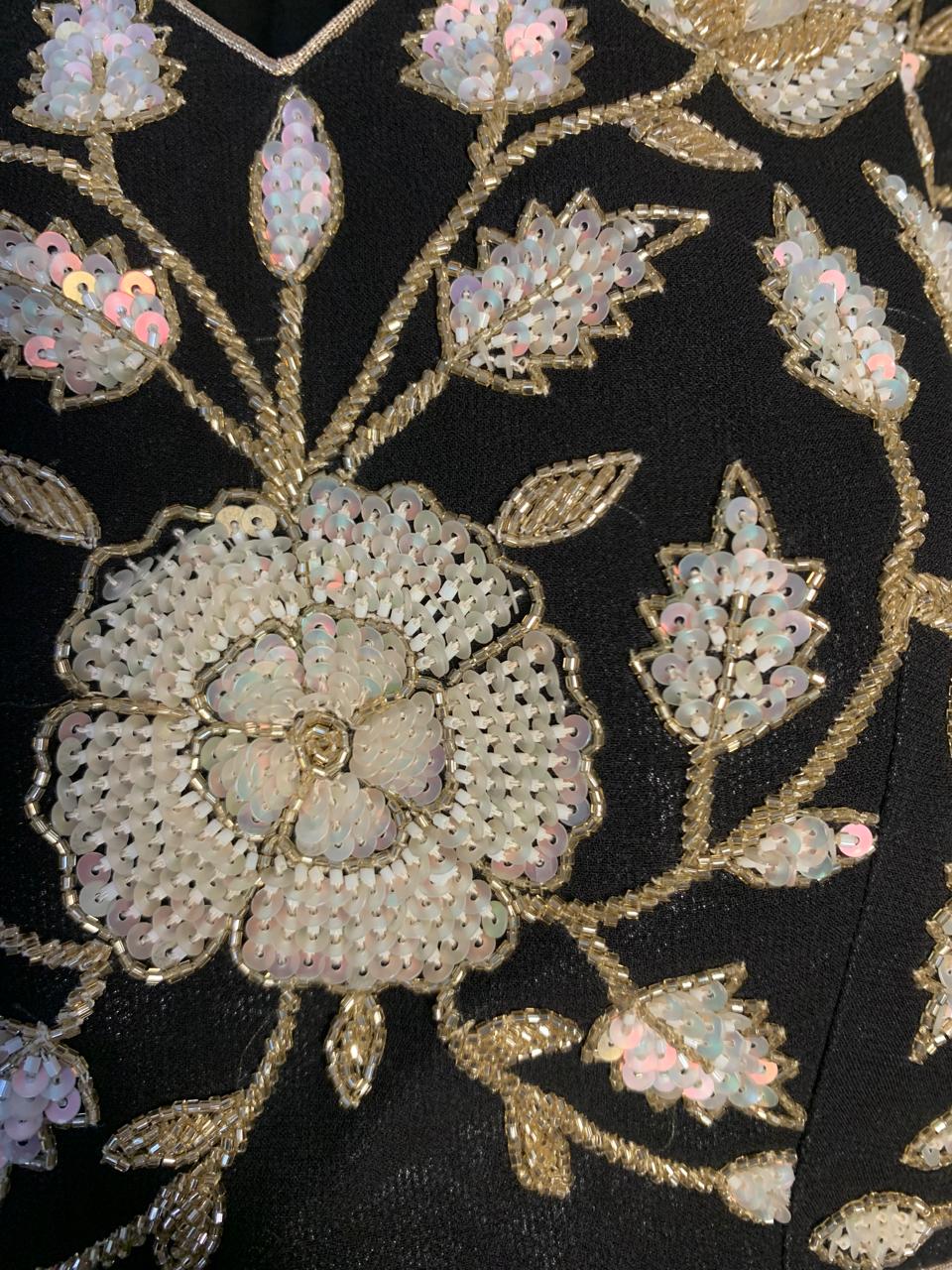 Black Velvet Blouse with Floral Embroidery, Bollywood Style Choli Crop Top