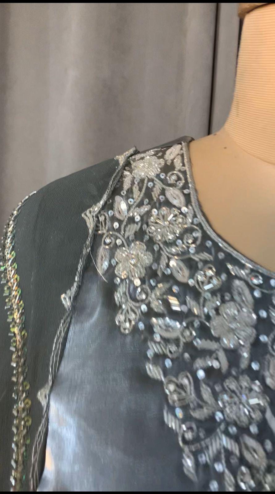 Grey Pakistani Suit, Salwar Kameez with Dupatta, Indian Wedding Outfit, Party Wear Dress
