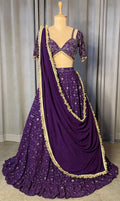 Purple Lehenga Choli Set, Indian Wedding Outfit, Designer Party Wear
