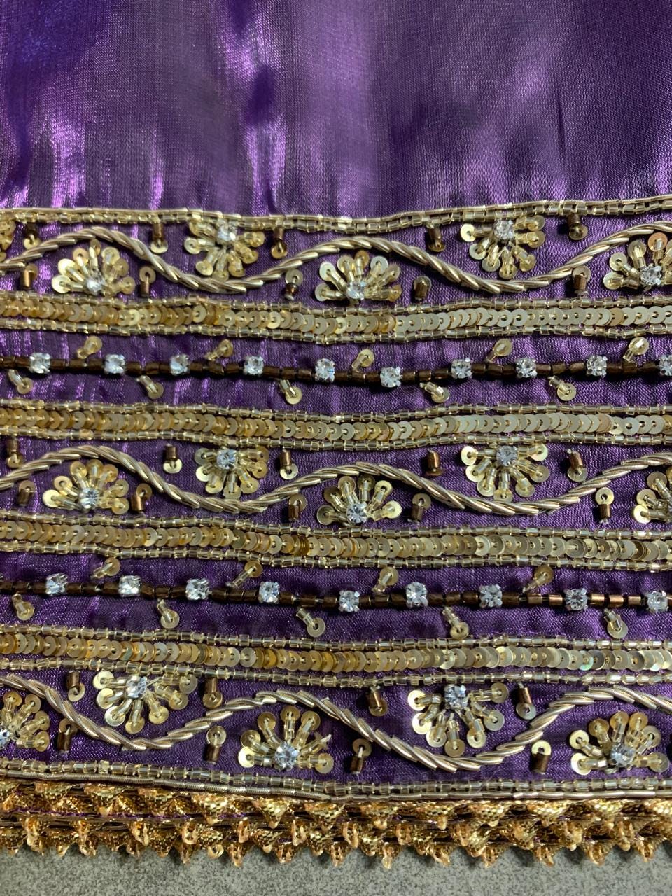Purple Jimmy Choo Fabric Kurta Set, Hand Embroidered Palazzo Suit with Organza Dupatta, Monotone Indian Wedding Guest Outfit, Stitched Suit