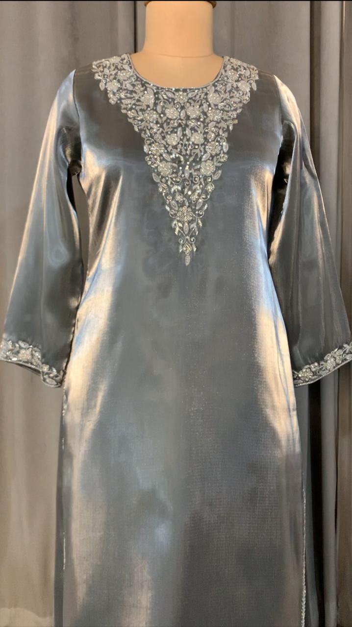 Grey Pakistani Suit, Salwar Kameez with Dupatta, Indian Wedding Outfit, Party Wear Dress