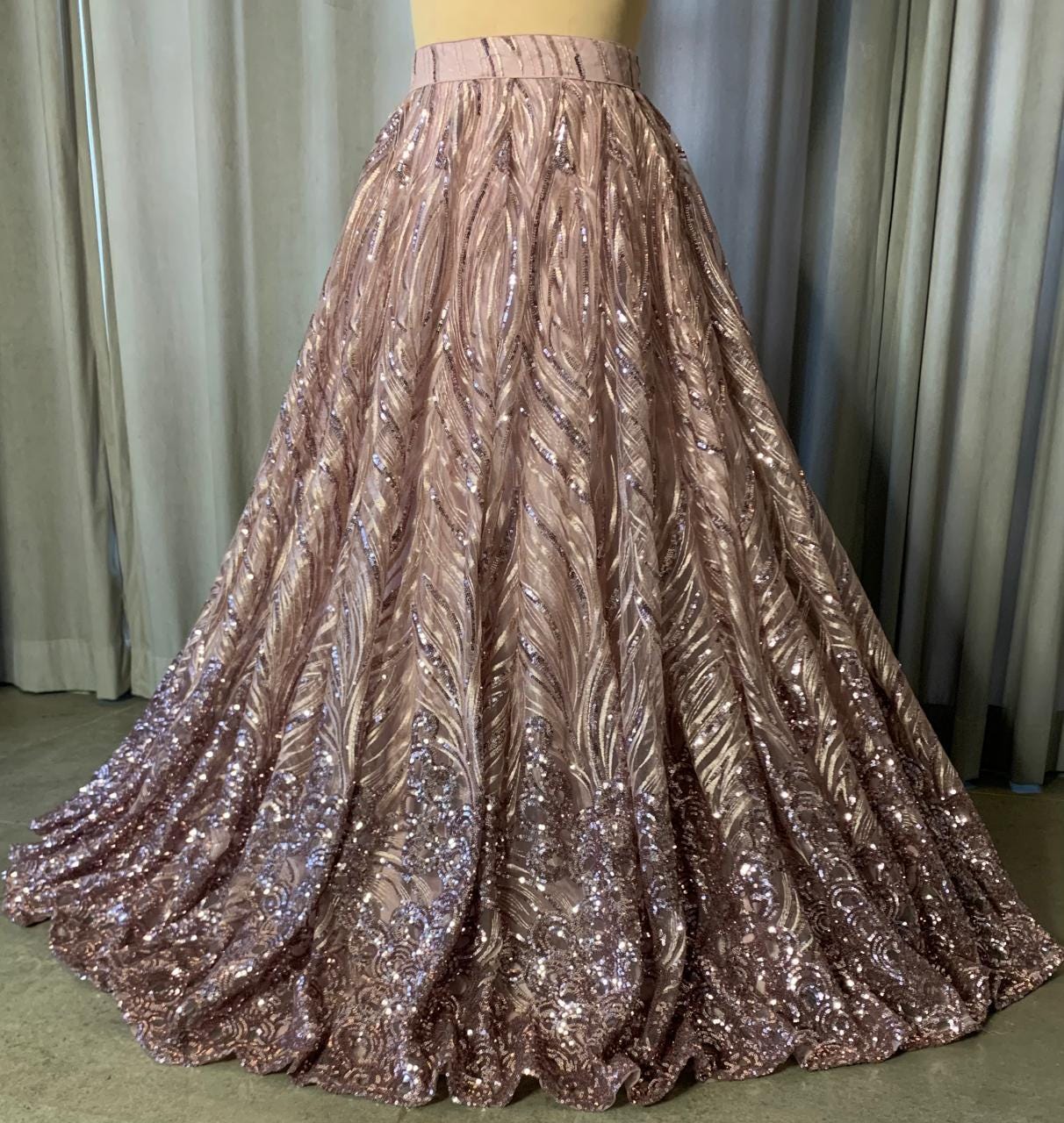 Sequin Skirt, Sparkly Prom, A-Line Evening