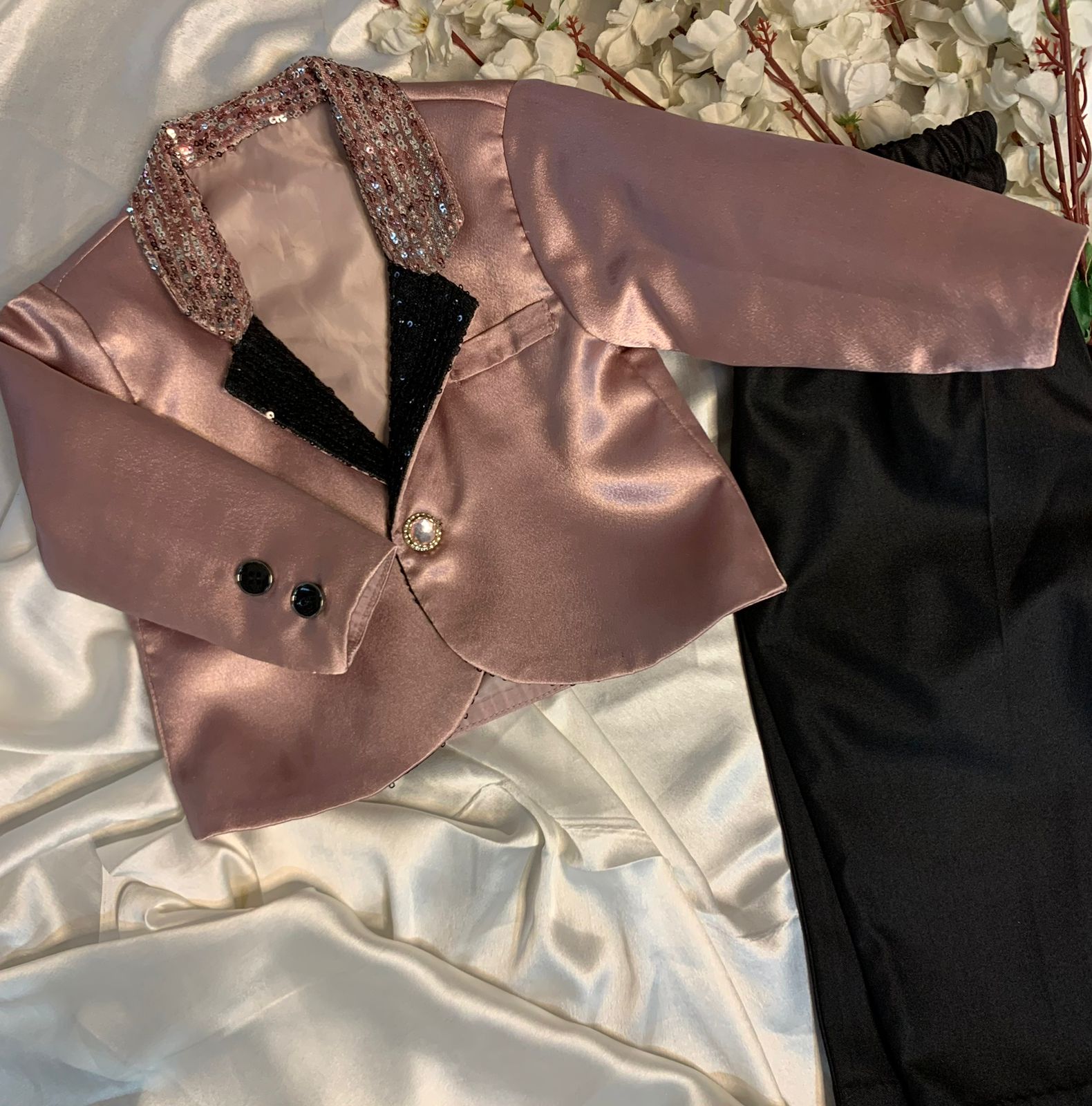 Rose Gold Tuxedo Suit Set for Boys