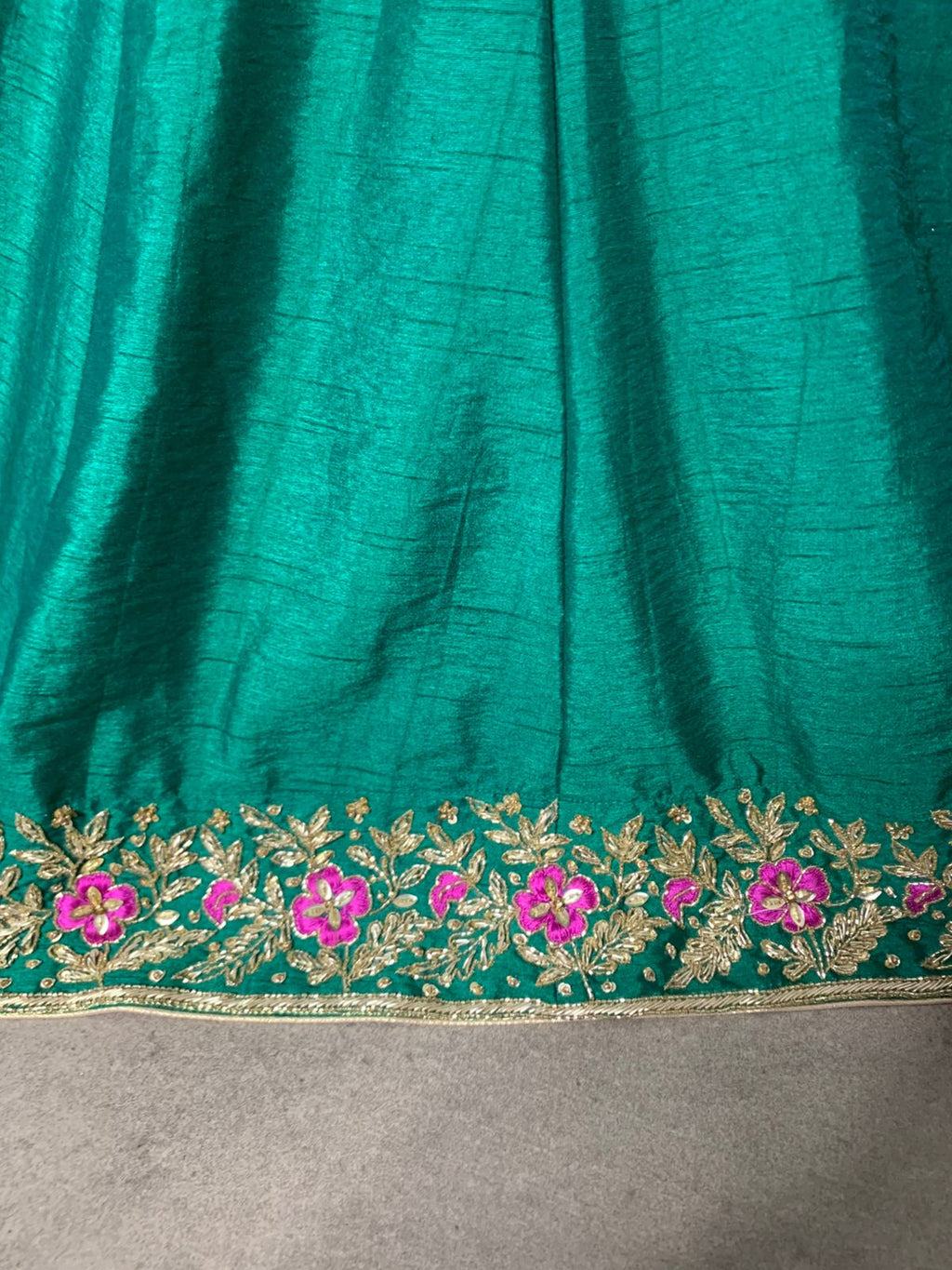 Emerald Green Personalised Lehenga Set for Girls
