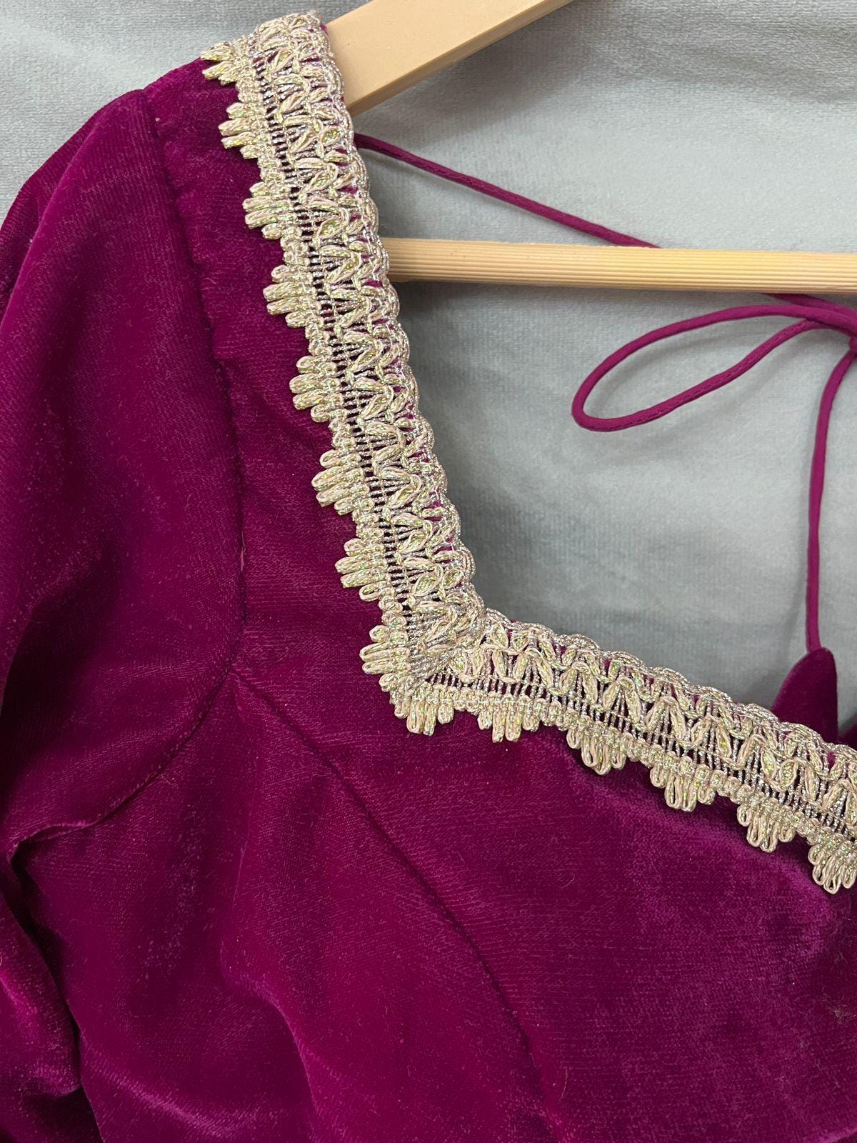 Maroon Velvet Lehenga Choli with Cape, Indian Wedding Outfit
