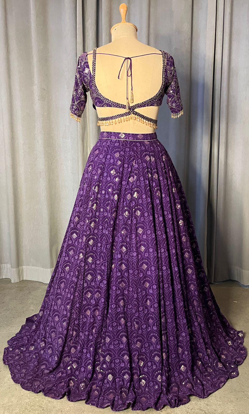 Purple Lehenga Choli Set, Indian Wedding Outfit, Designer Party Wear